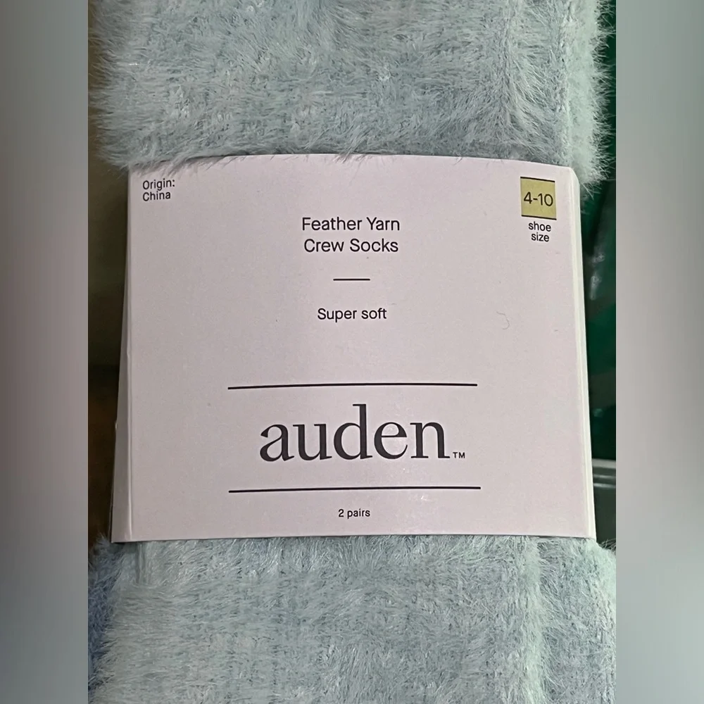 Auden Feather Yarn Crew Socks - two pair, new!